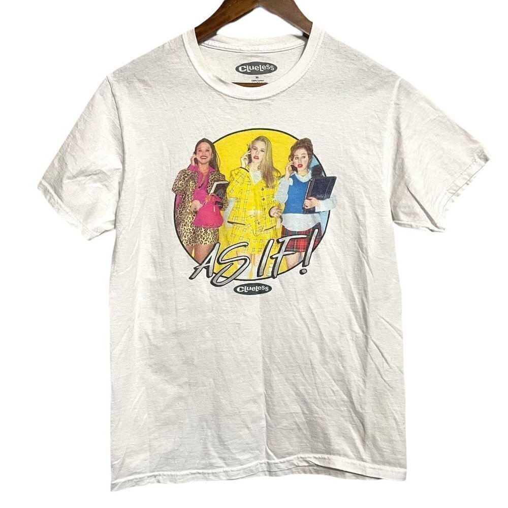 Clueless Women's White As If Cher Dionne Tai Graphic Retro T-Shirt Size Medium